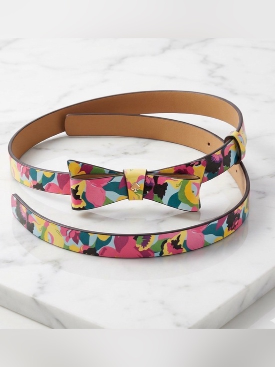 kate spade Accessories - Kate Spade NWT Colorful Leather Bow Waist Belt Medium